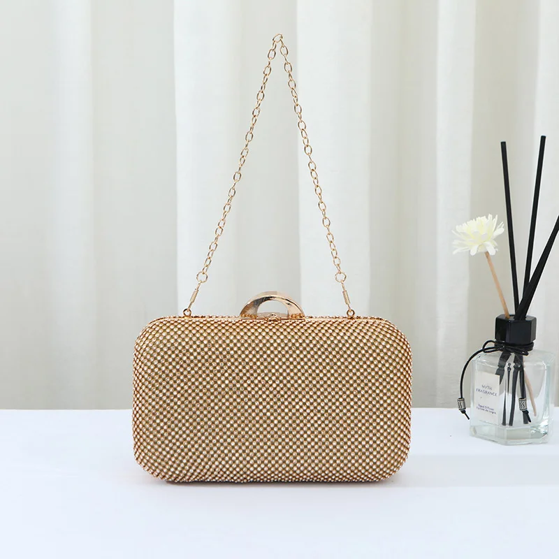 

Luxury Glitter Rhinestones Evening Bag Shiny Diamond Clutch Bag with Chain Women's Handbags Shoulder Bag for Party Dinner Dress