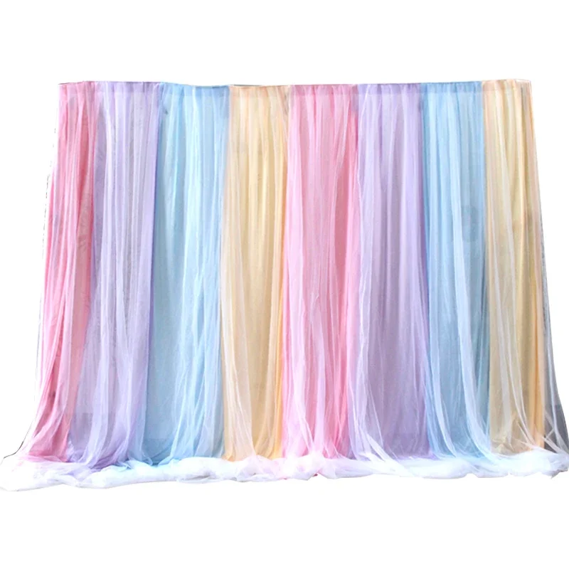 

Wedding stage background cloth wedding gauze cloth curtain kindergarten primary school stage curtain activities Inter livearrang