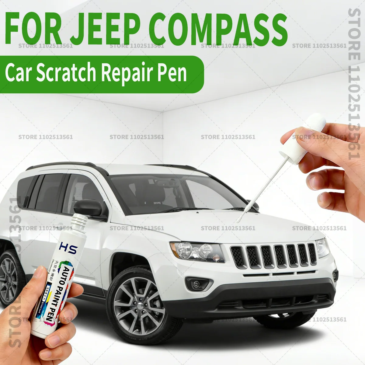 

Ручка-корректор для ремонта лакокрасочного покрытия автомобиля Jeep Compass 2006-2025: удаление царапин, аксессуары для самостоятельного ремонта авто, цвета: белый, глянцевый черный, серебристый, синий