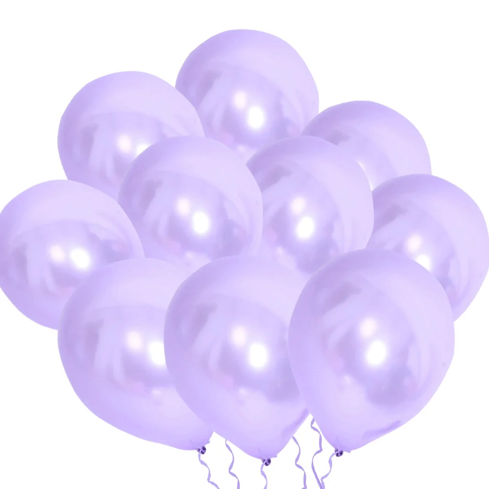 

100 Pcs Pearl Balloon Delicate Decorative Round Latex Lavender Festival Party Supplies Birthday Wedding Kids Toys Elegant Decor