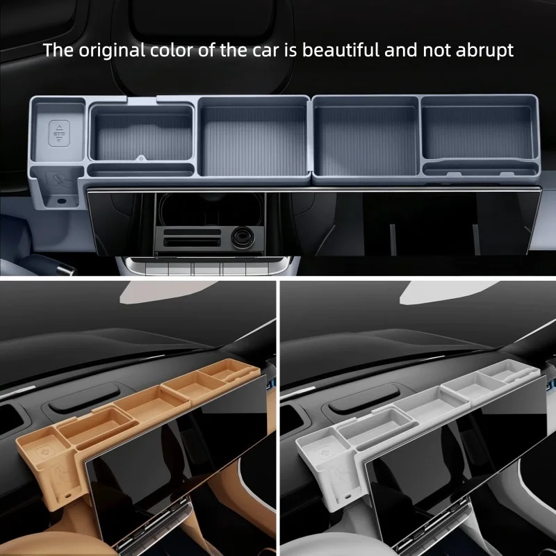 Car Screen After Multifunctional Storage Box Fit for Zeekr 9X 2026 Car Central Dashboard Anti-slip Silicone Pad Interior Supplie
