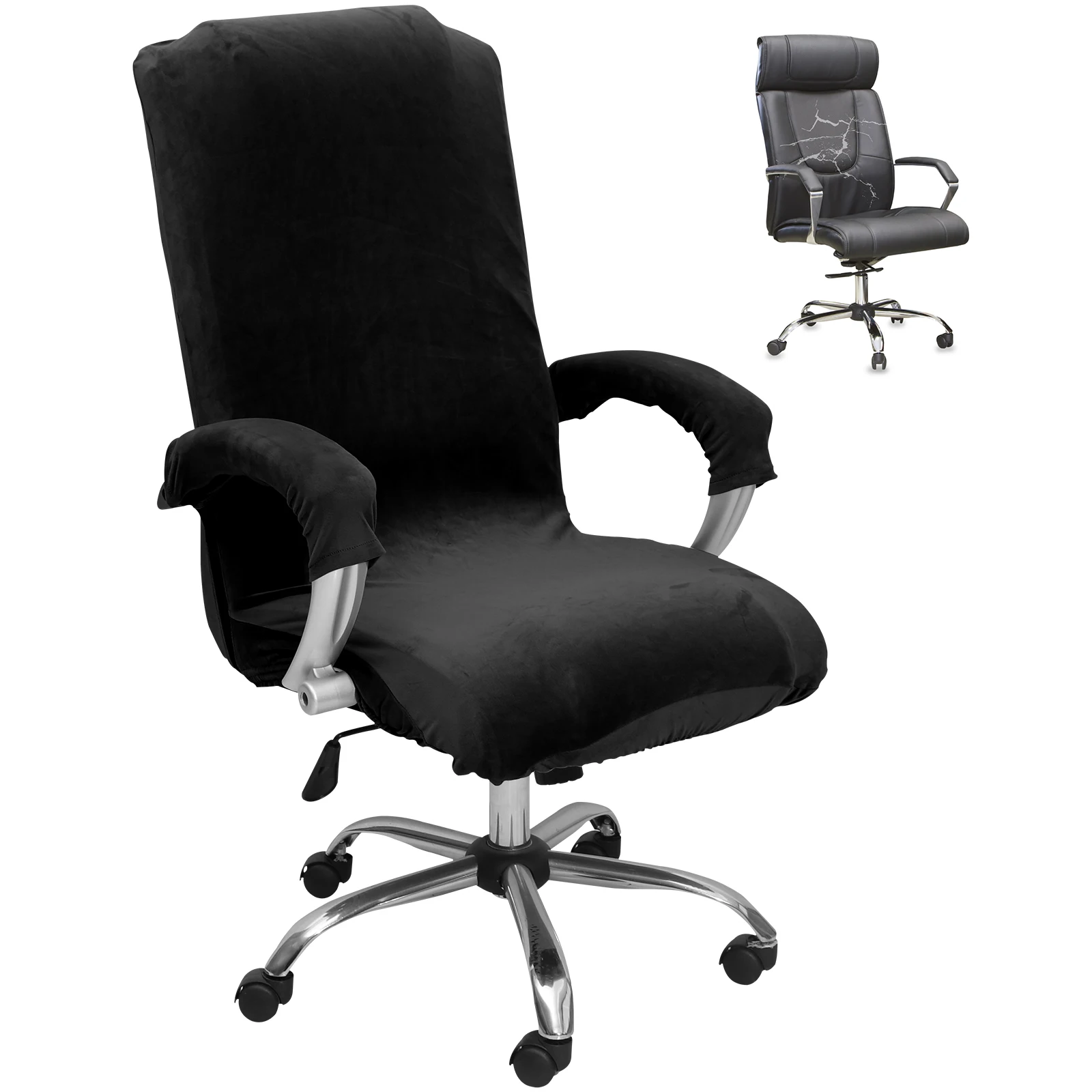 Office Chair Covers with Armrest Covers Machine Washable Computer Office Stretch Desk Chair Cover Easy to Install