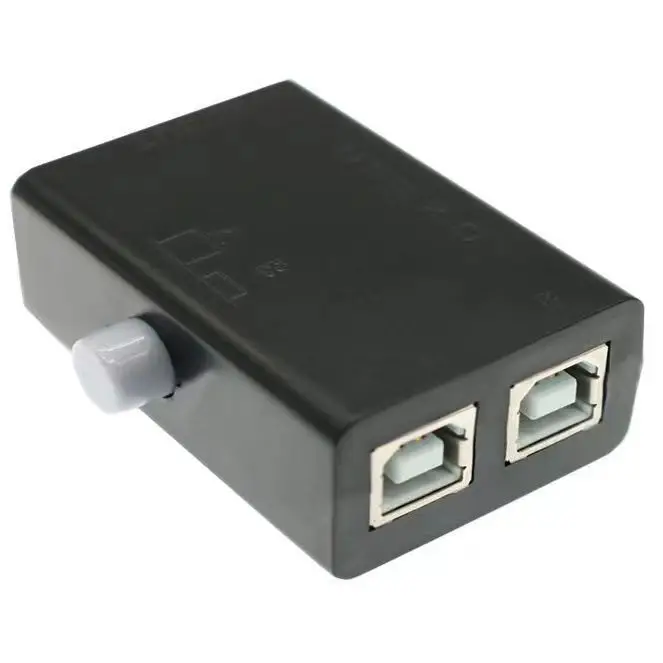 USB Printer Sharing Device, 2 em 1 Out, Sharing Switch, 2-Port Manual, KVM Switching Splitter, Hub Converter, Drop Shipping
