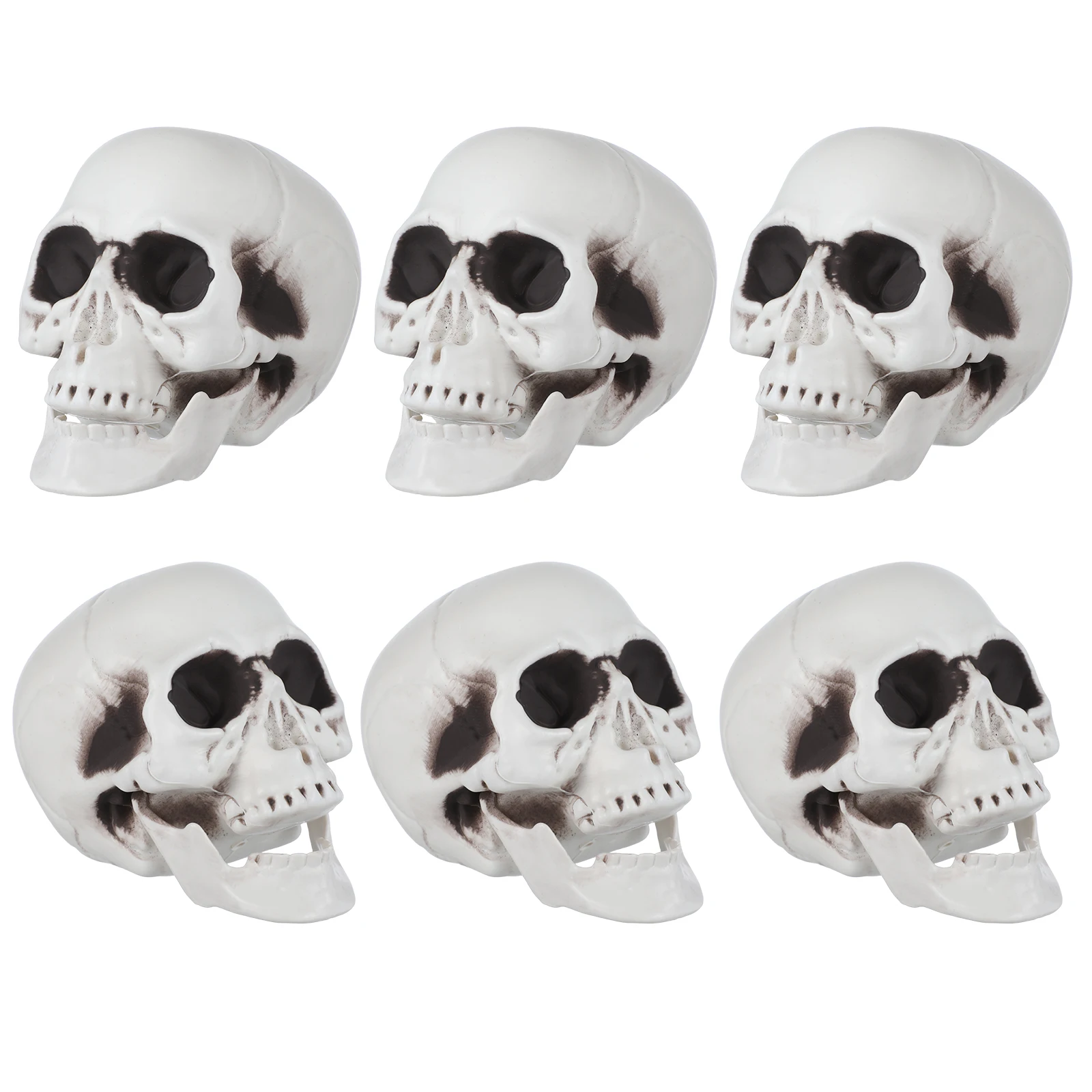 

6pcs Mini Plastic Ornament Small Scared Decor Party Supplies Ghost House Props Halloween Desktop Party Skull Masquerade