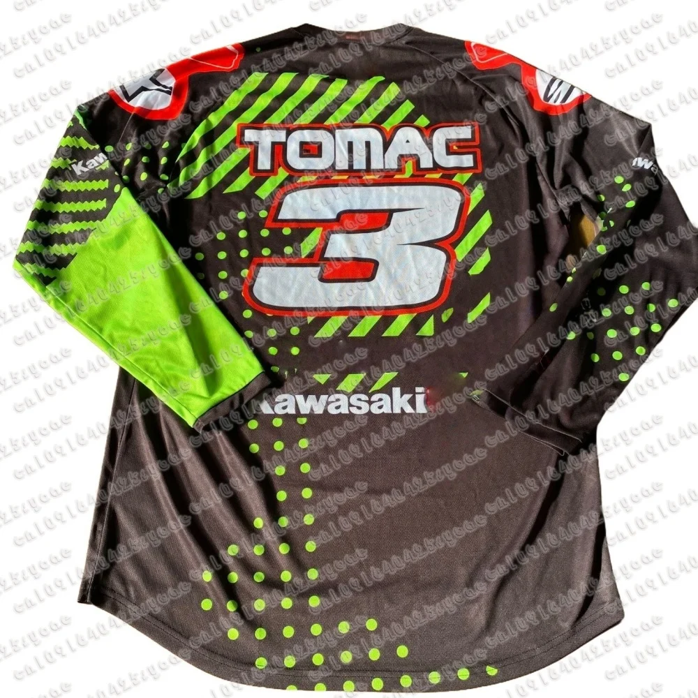 

Новинка 2023 года, мотоциклетная спортивная футболка Kawasaki с длинным рукавом, мужской уличный топ премиум-класса для экстремальных видов спорта, удобный внедорожный велосипедный костюм