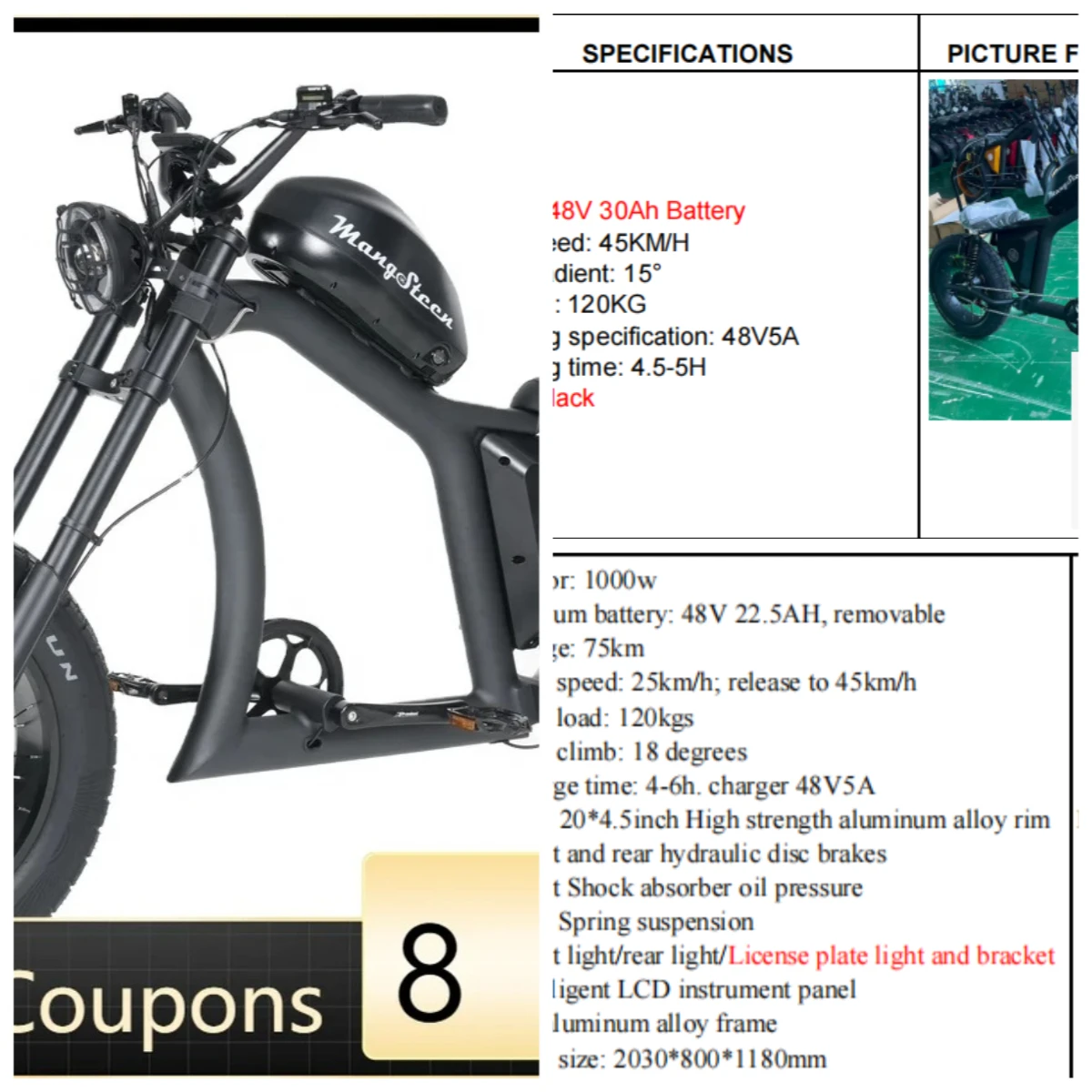 

STLF Mangosteen FT-02 Electric Fat Tire Bike 48V 1000W 1500W Hydraulic Brake Lithium Battery City E-Bike