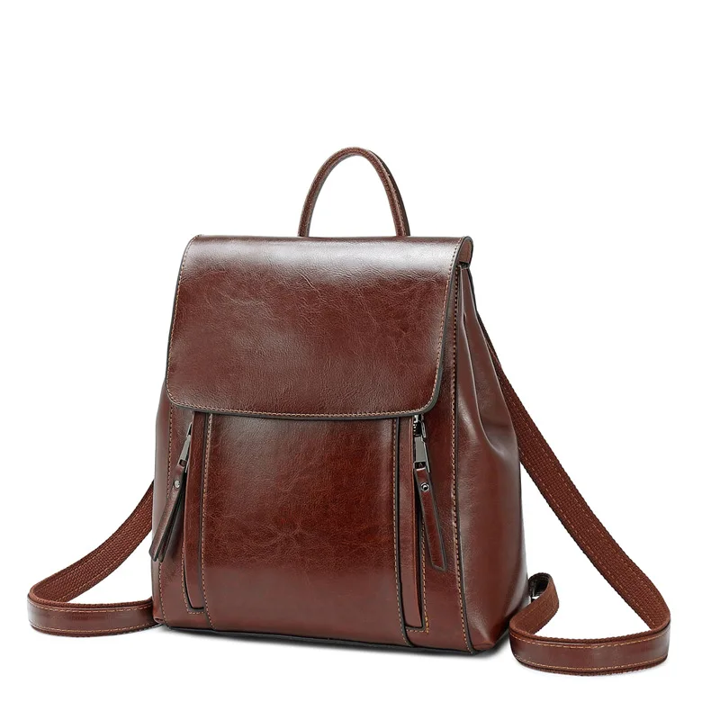Women Backpack Cross Body Shoulder Bag Genuine Leather Girls School Female Natural Skin Book Laptop Rucksack Messenger Bags
