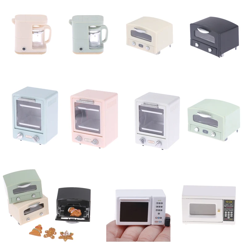 1:12 Dollhouse Miniature Household Electric Appliances Simulation Microwave Biscuit Oven Model DIY Accessories Scenes Ornament