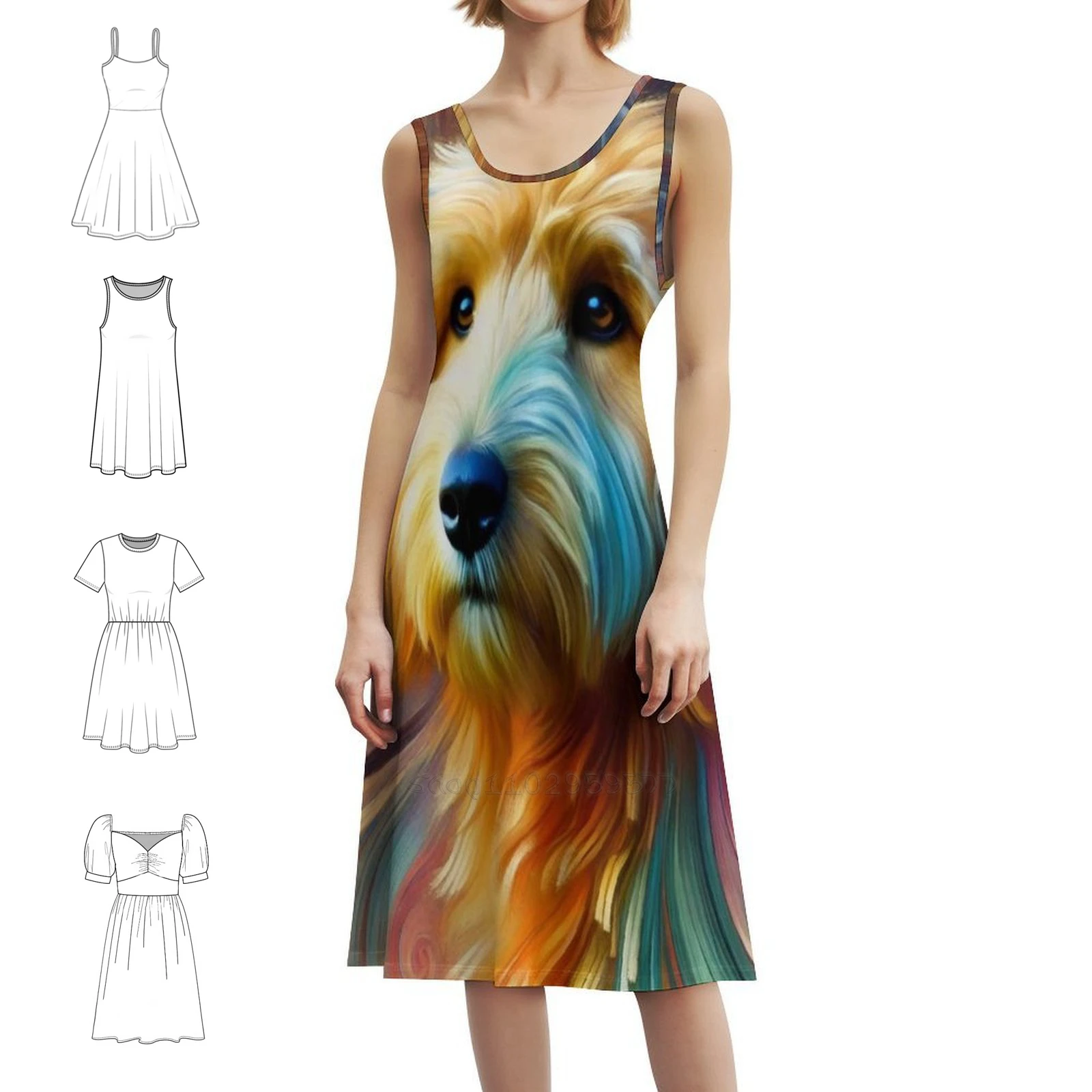 

Яркое женское уличное праздничное платье, модная клубная одежда с принтом для собак, щенков, красочная яркая женская одежда для домашних животных