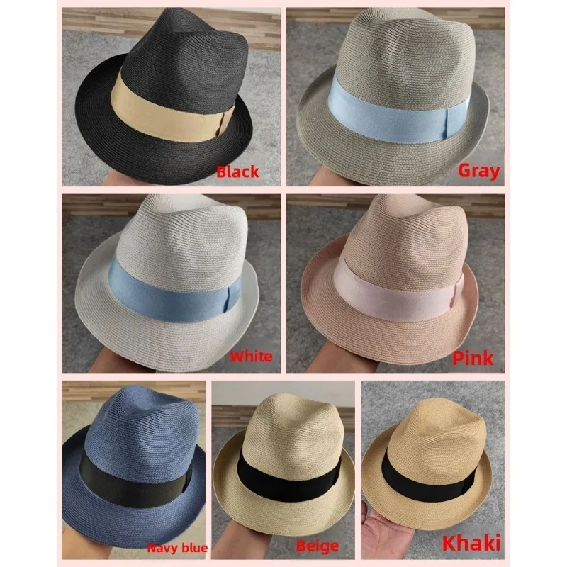 Unisex Summer Foldable Straw Fedora Jazz Couple Sun Protection Cap
