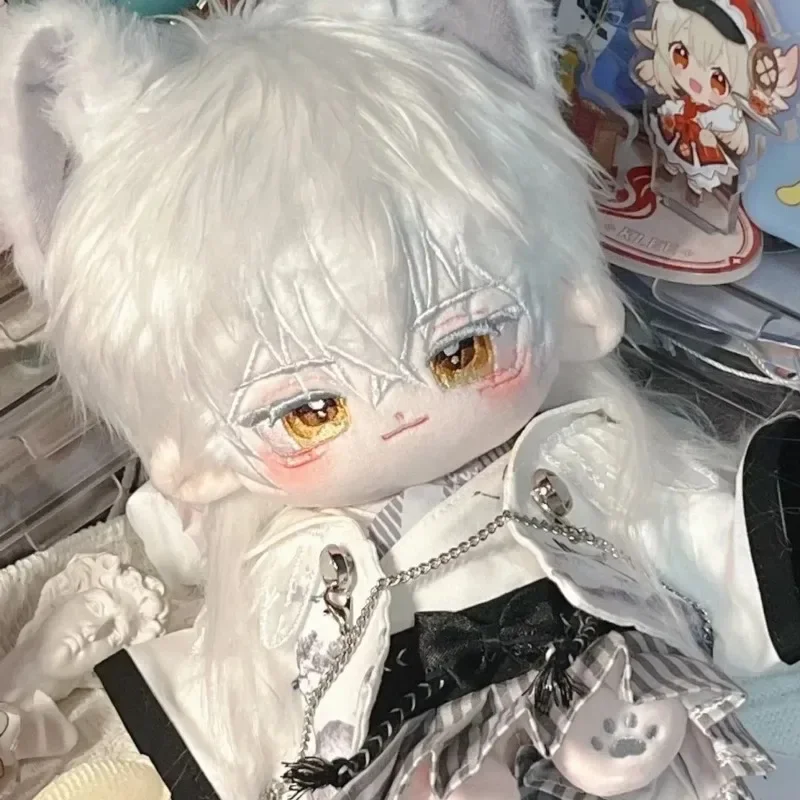 TOUKEN RANBU 츠루마루 쿠니나가 20cm 코튼 인형 잘 생긴 소년 플러시 드레스 UP 인형 크리스마스 선물 어린이 성인을위한 애니메이션 선물