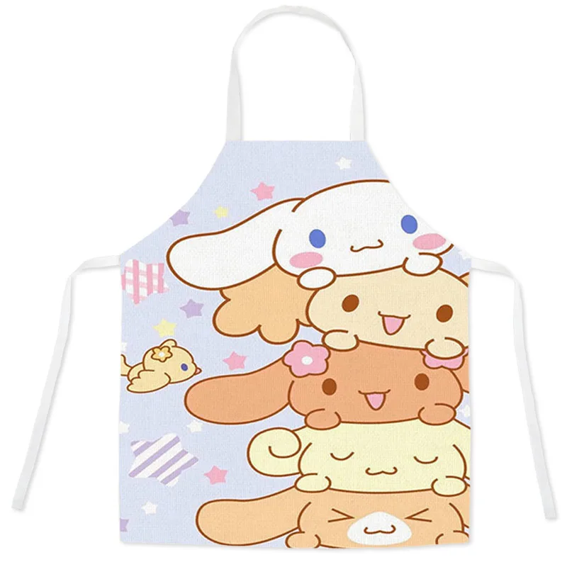 Kawaii Sanrio Cinnamoroll Apron Women\'s Kitchen Items Children\'s Handmade Diy Apron Home Parent Child Items Waterproof