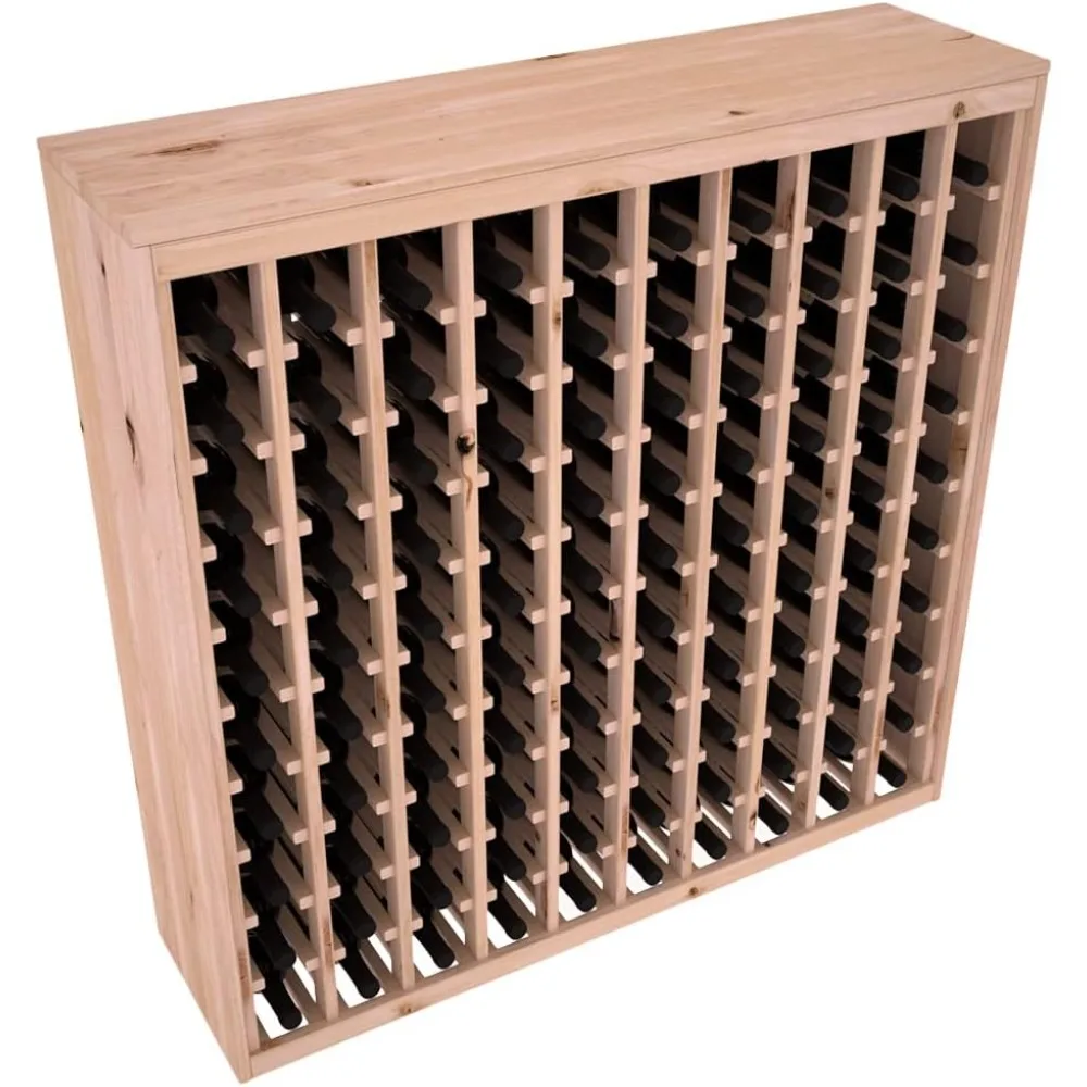 

Living Series Deluxe Wine Rack - Durable and Modular Wine Storage System, Knotty Alder Unstained - Holds 100 Bottles