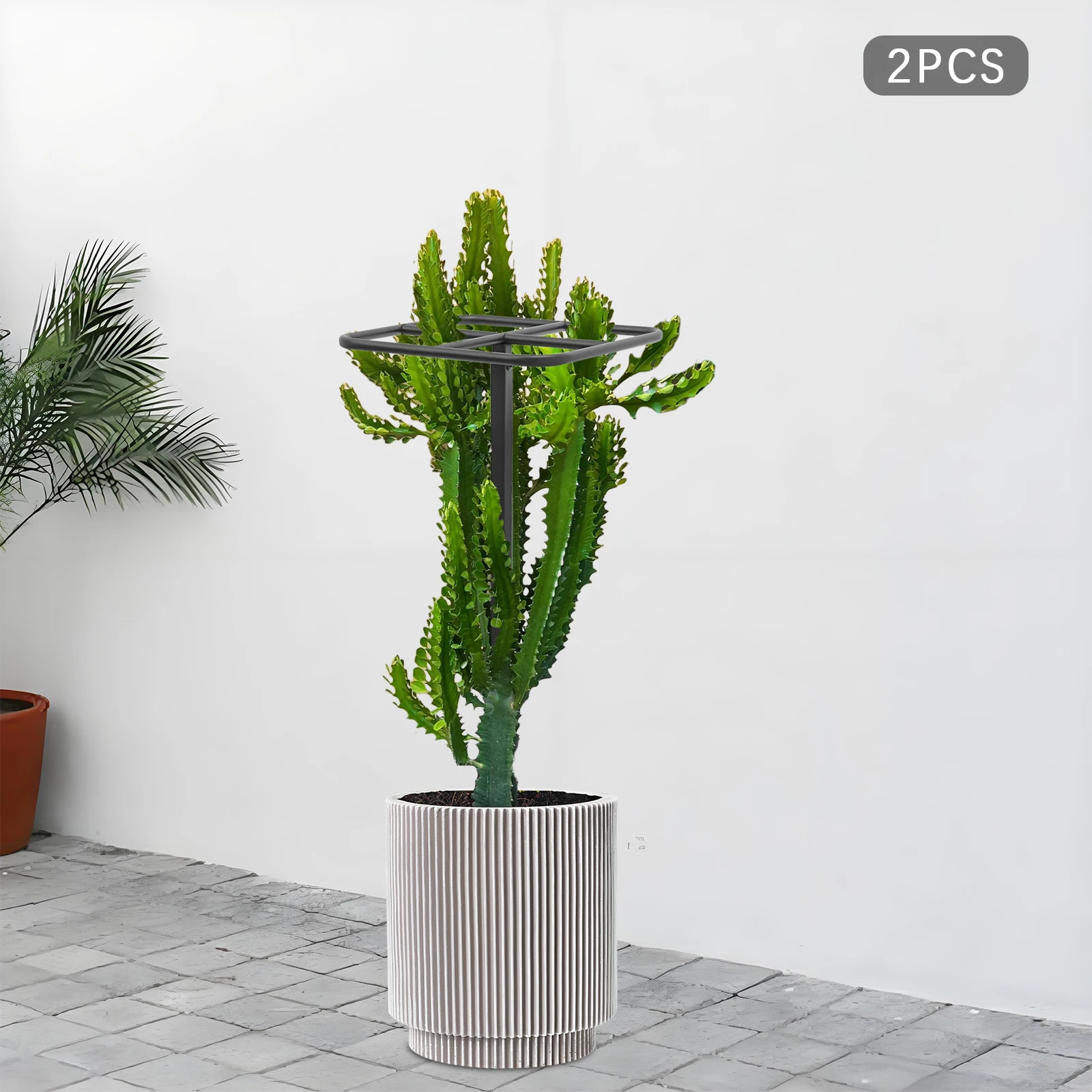 

2pcs 30*30*120cm Iron Garden Plant Climbing Support with Three Heights Adjustable, 2 Pack Dragon Fruit Plant Trellis