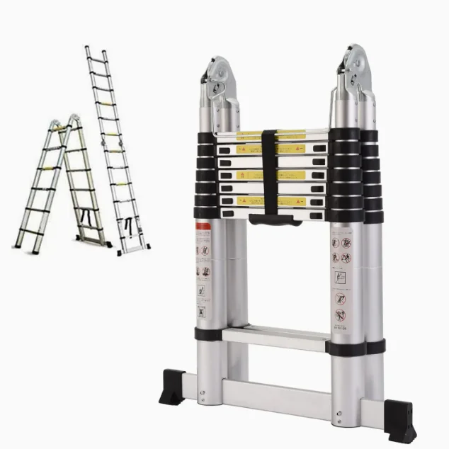 Portable Office Building Modern Foldable Ladder Durable Aluminum Alloy Telescopic Wall-Leaning Single Ladder 150kg Load Capacity view 3