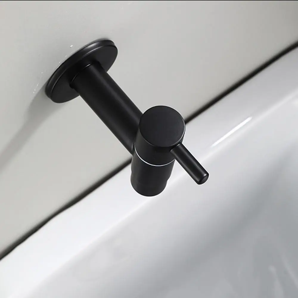 

304 Stainless Steel Washing Machine Faucet Matte Black Anti Splash Mop Washing Tap 1in 2out Easy Installation