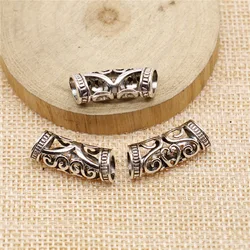 IFOCUS 10pcs/Lot Hollow Hair Braid Accessories For DIY Jewelry Making Zinc Alloy 10x10x25mm/0.39x0.39x0.98inch