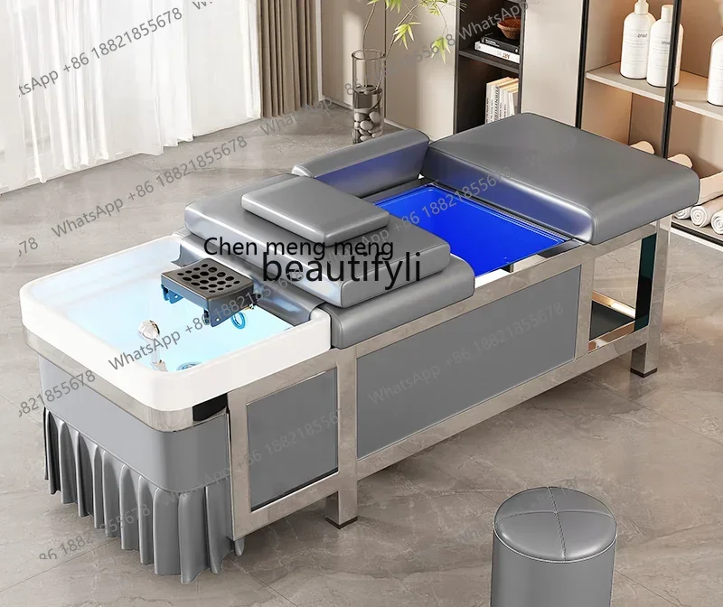 ss8617 ss 8617 Barber Shop Thai Head Treatment Water Circulation Fumigation with Water Heater Stainless Steel Water Storage Sham