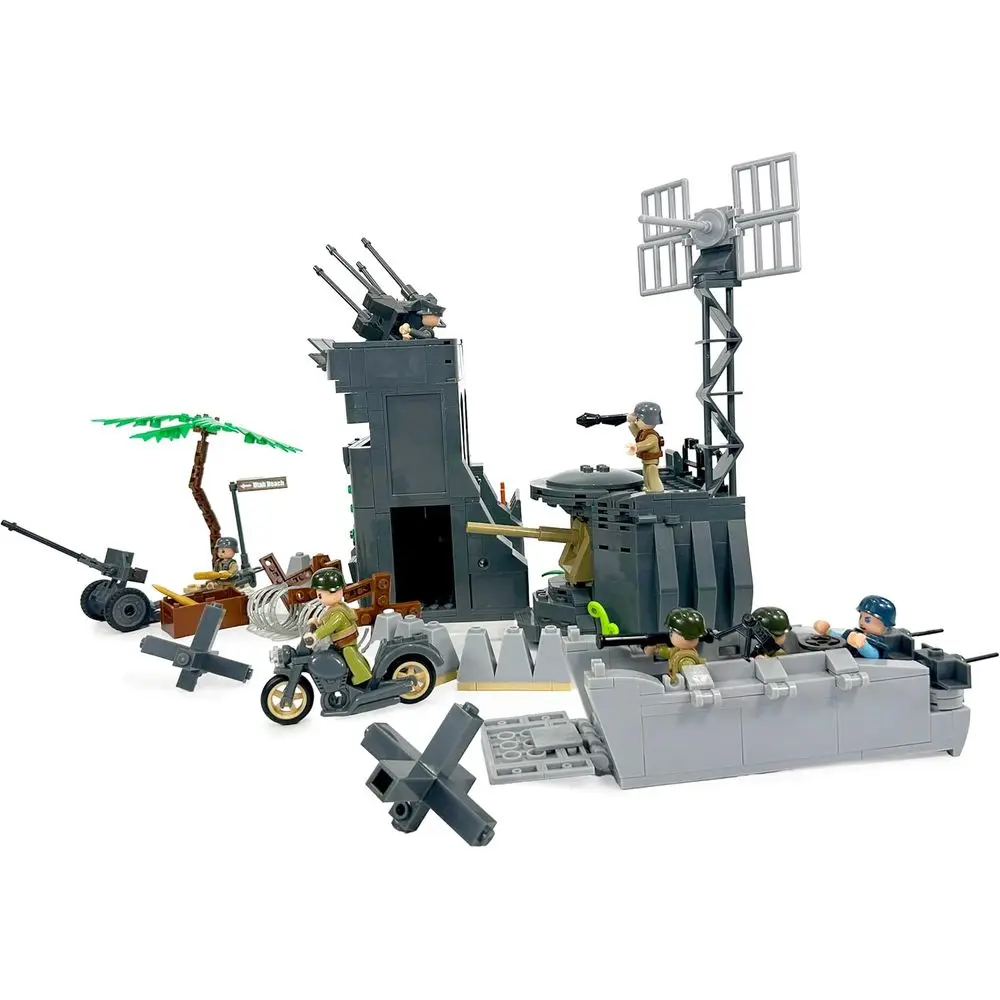 Set di mattoncini del giorno D della parete tedesca dell'Atlantico: regalo ideale a tema storico per gli appassionati e collezionisti