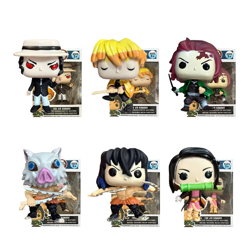 Figura Coleccionable de Vinilo de Tanjiro, Nezuko y Zenitsu, Adorno de Escritorio, Juguete Sorpresa para Decoración del Hogar y Fiestas