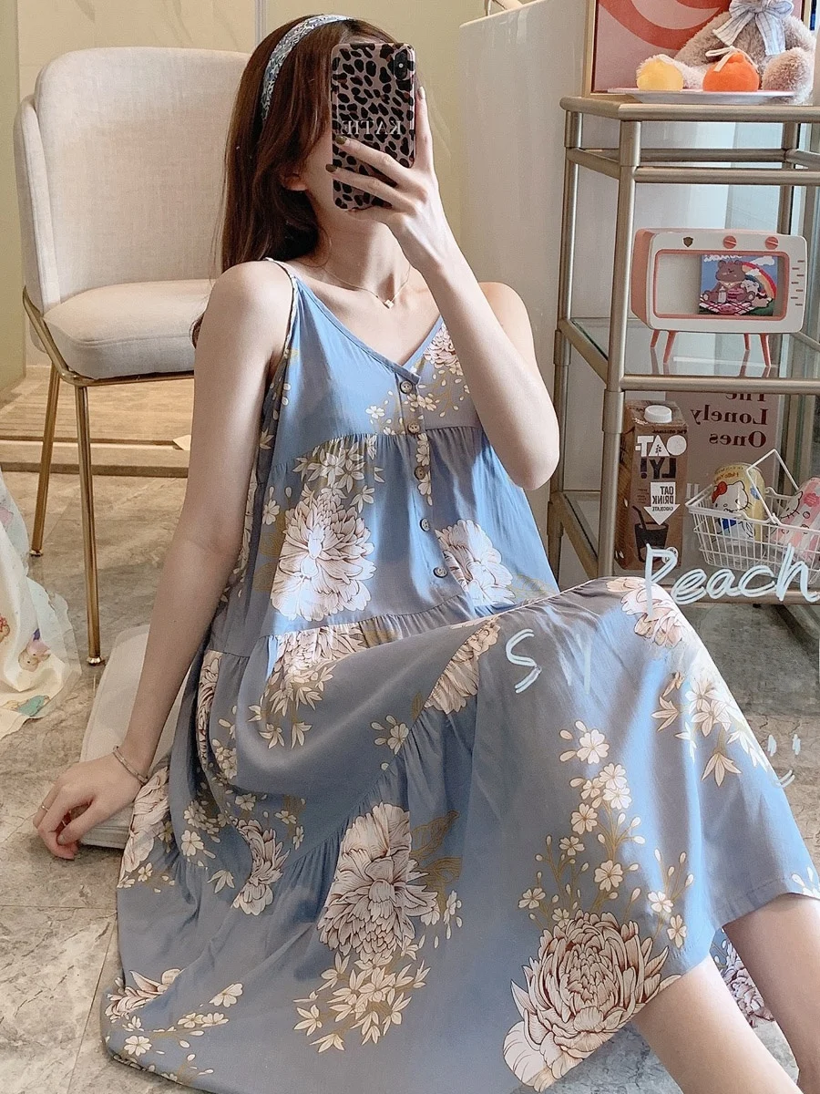 

Summer Thin Bal Cotton Silk Spwear Women's Sweet Court Sle Large Size Cotton Silk Gown Beautiful Ba Artificial Co...