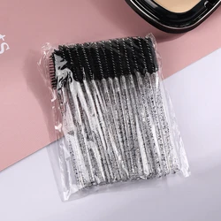 50 Stück Kristall Wimpern pinsel Einweg Mascara Zauberstäbe Wimpern verlängerung Mikro bürste Augenbrauen Applikator Make-up Pinsel