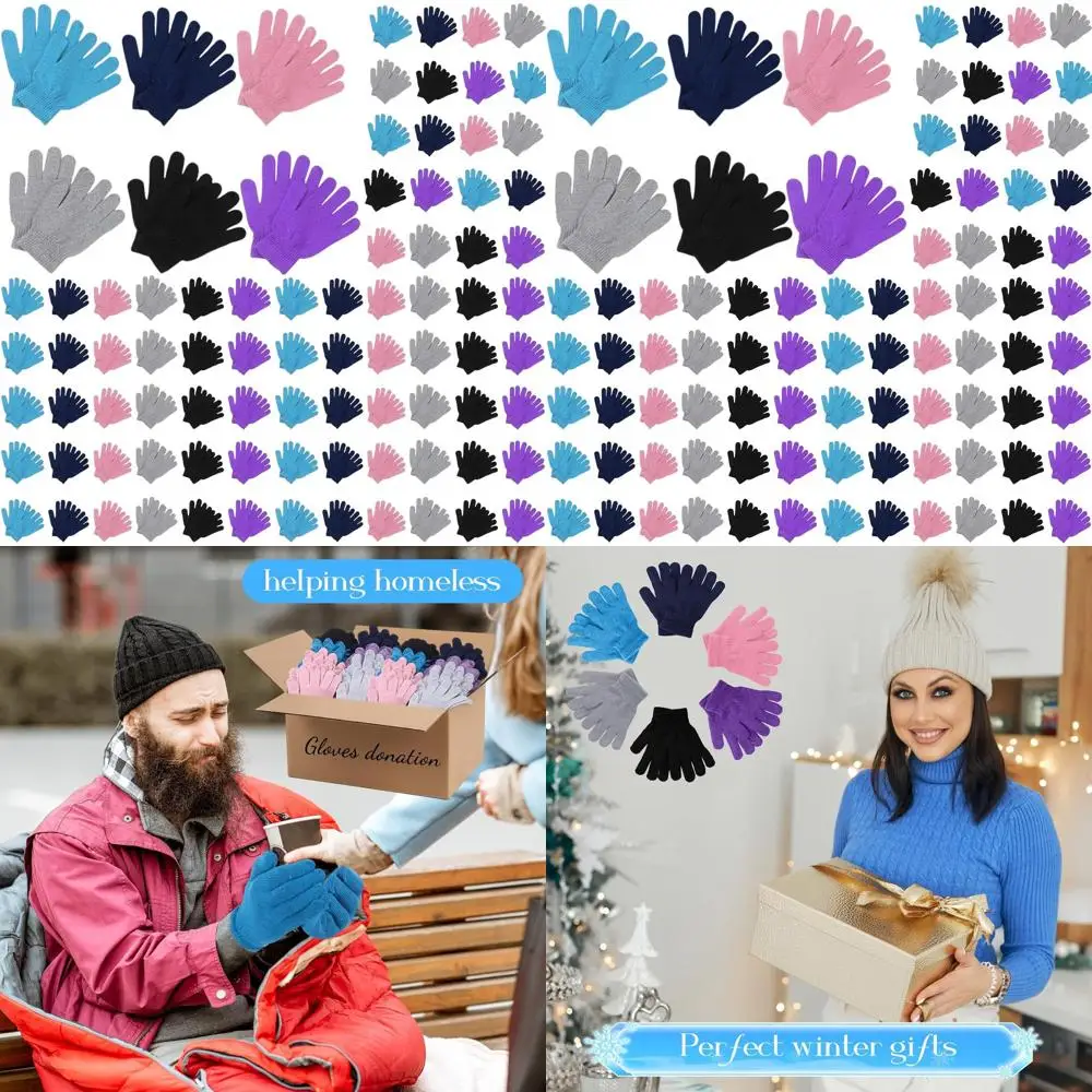 

150 пар объемных вязаных зимних перчаток — теплые и уютные для мужчин и женщин, идеальный рождественский подарок для всех