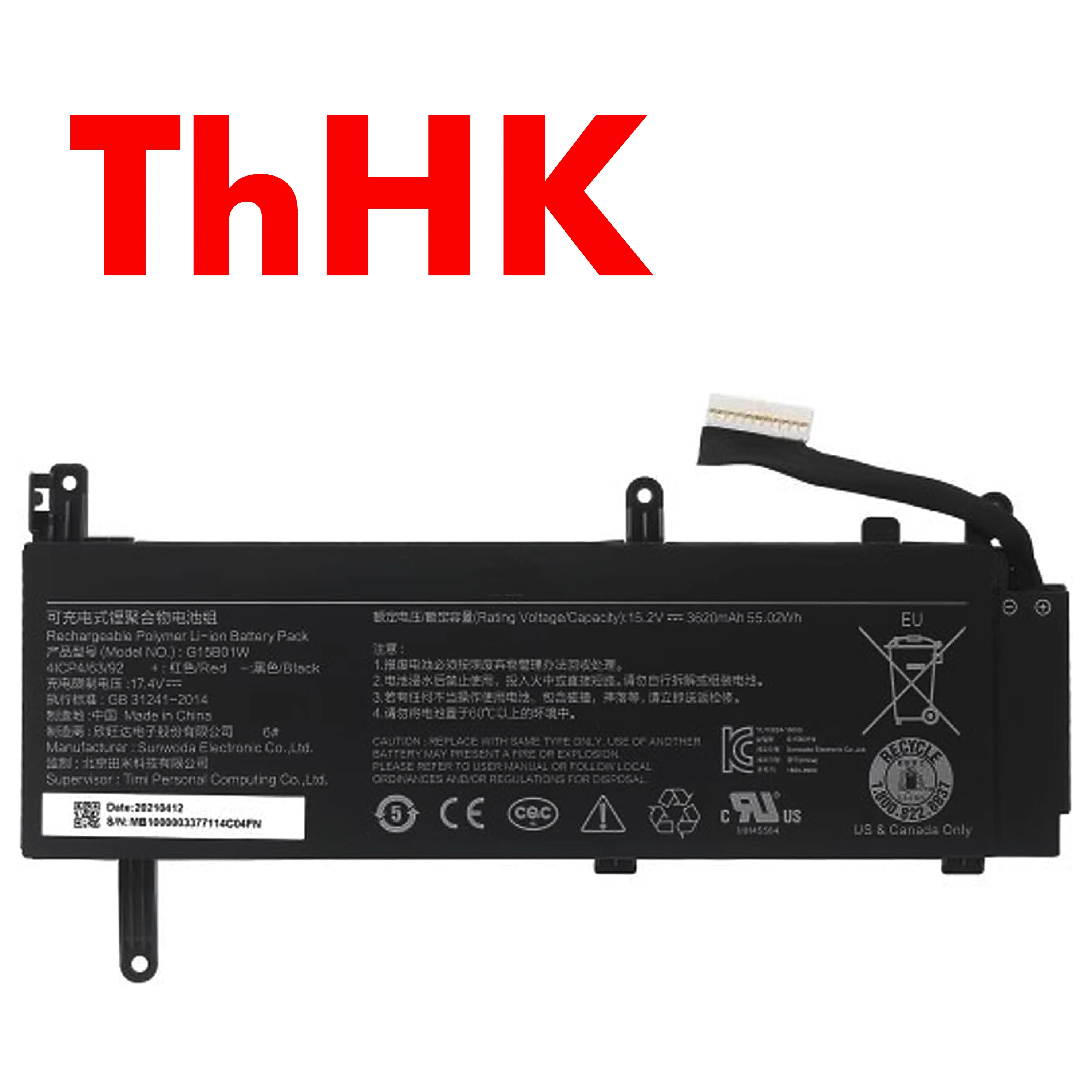 Genuine Original 55.02Wh G15B01W G15BO1W Laptop Battery For MI Xiaomi 171502-AB 171502-AI Gaming Laptop 15.6'' TM1705 TM1801