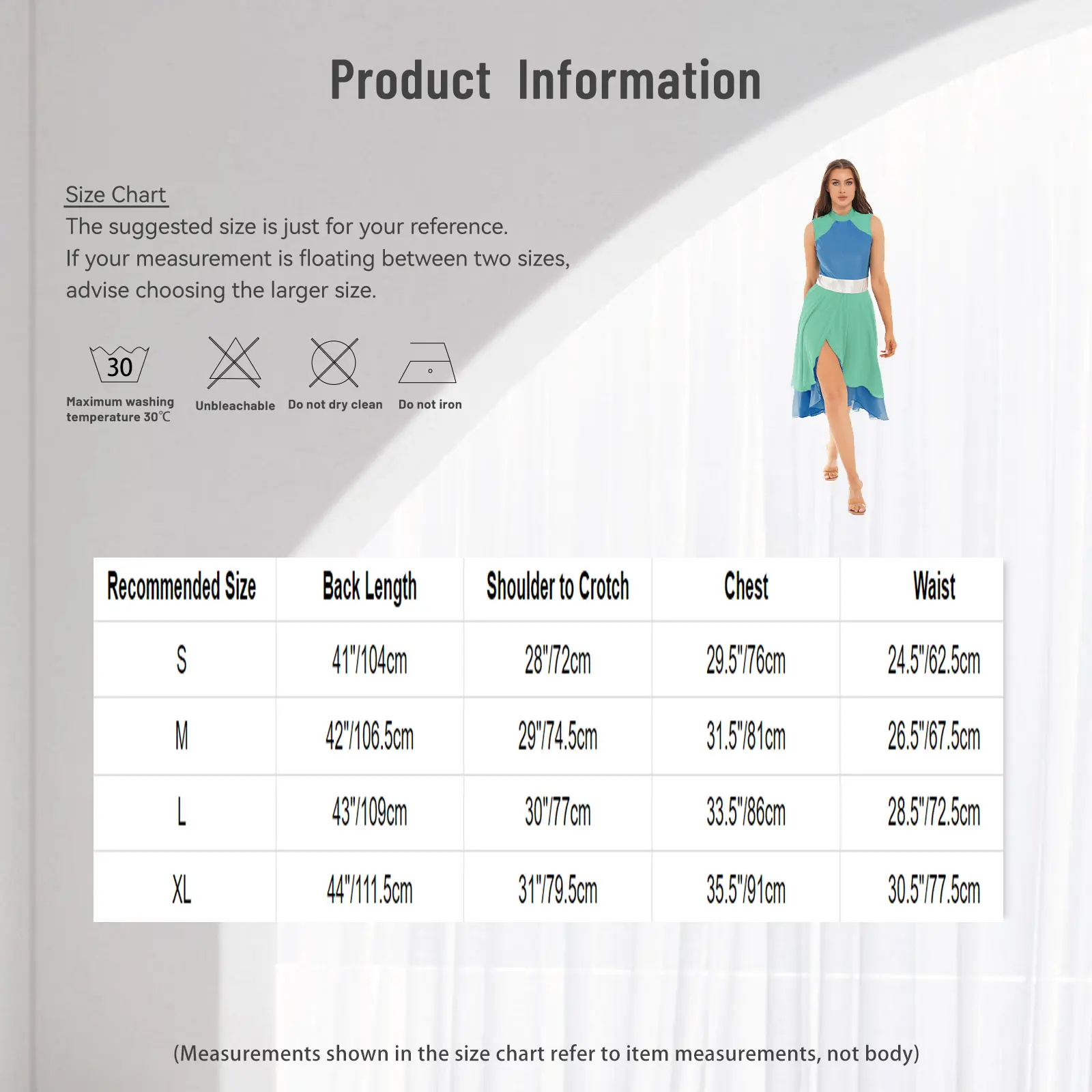 Womens Patchwork Modern Dance Dress Contemporary Color Block Sleeveless Mock Neck Split Asymmetrical Hem Dance Dress Dancewear
