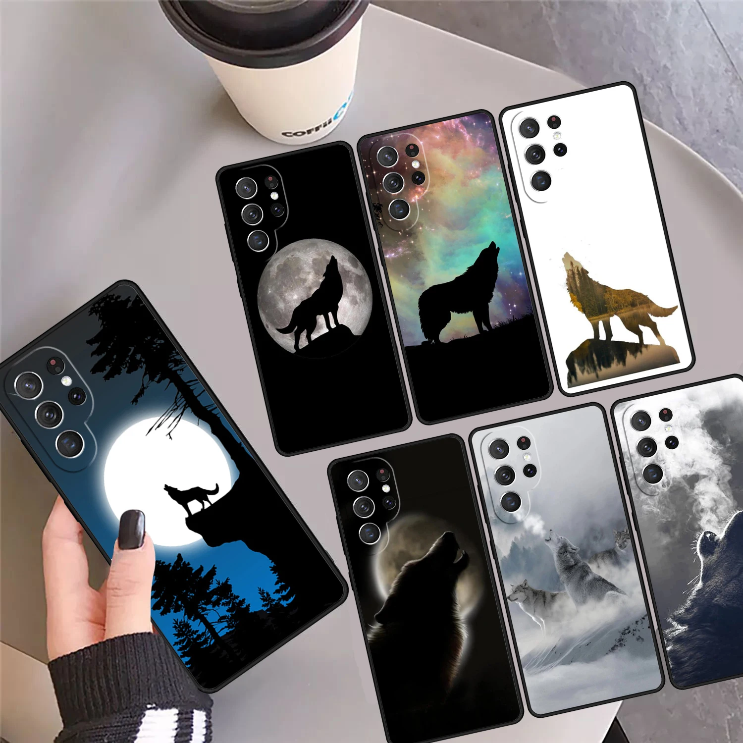 

Animal The Wolf Howl Phone Case Cover Coque For Samsung Galaxy S24 S25 Ultra S23 S22 Plus S21 FE S20 Note 10 20 Pro