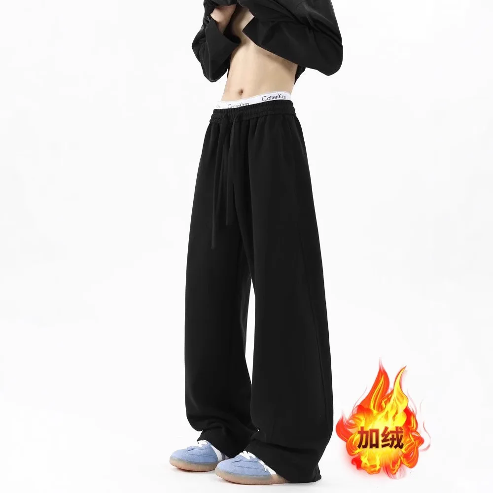 

Мужские весенне-осенние бархатные широкие брюки, свободные мужские повседневные спортивные брюки