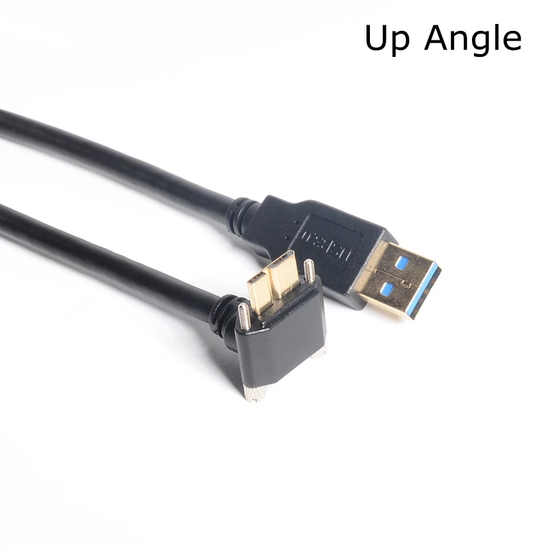 USB 3.0 A Male To Micro B Cáp Trái Phải Lên Xuống Góc 90 Độ Nam Có Khóa Ốc Vít 5gbps 0.3M 1M 1.8M 1FT 6FT
