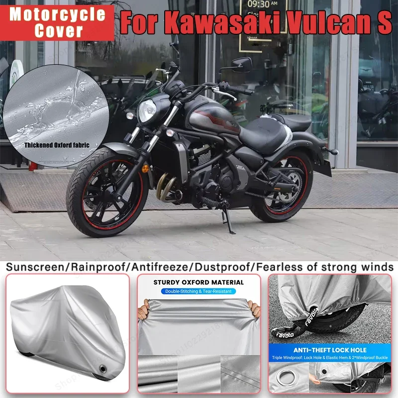 For Kawasaki Vulcan S No Ear Motorcycle Cover - Outdoor Full Body Protection, Waterproof Dustproof Heat-Resistant Moto Accessory