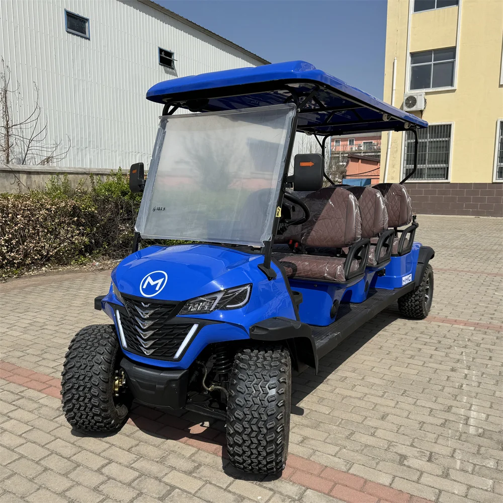 2024 New Modle Style D 4+2 Seat Sightseeing Bus Club Cart AC Motor Li Battery Electric Golf Buggy Hunting Cart