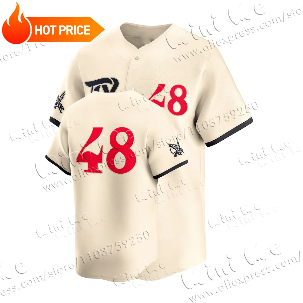 

2025 Players Jersey Unisex Texas City American New Arrival #48 Breathable T-Shirt Adults KIDs 3D Printed Baseball deGrom