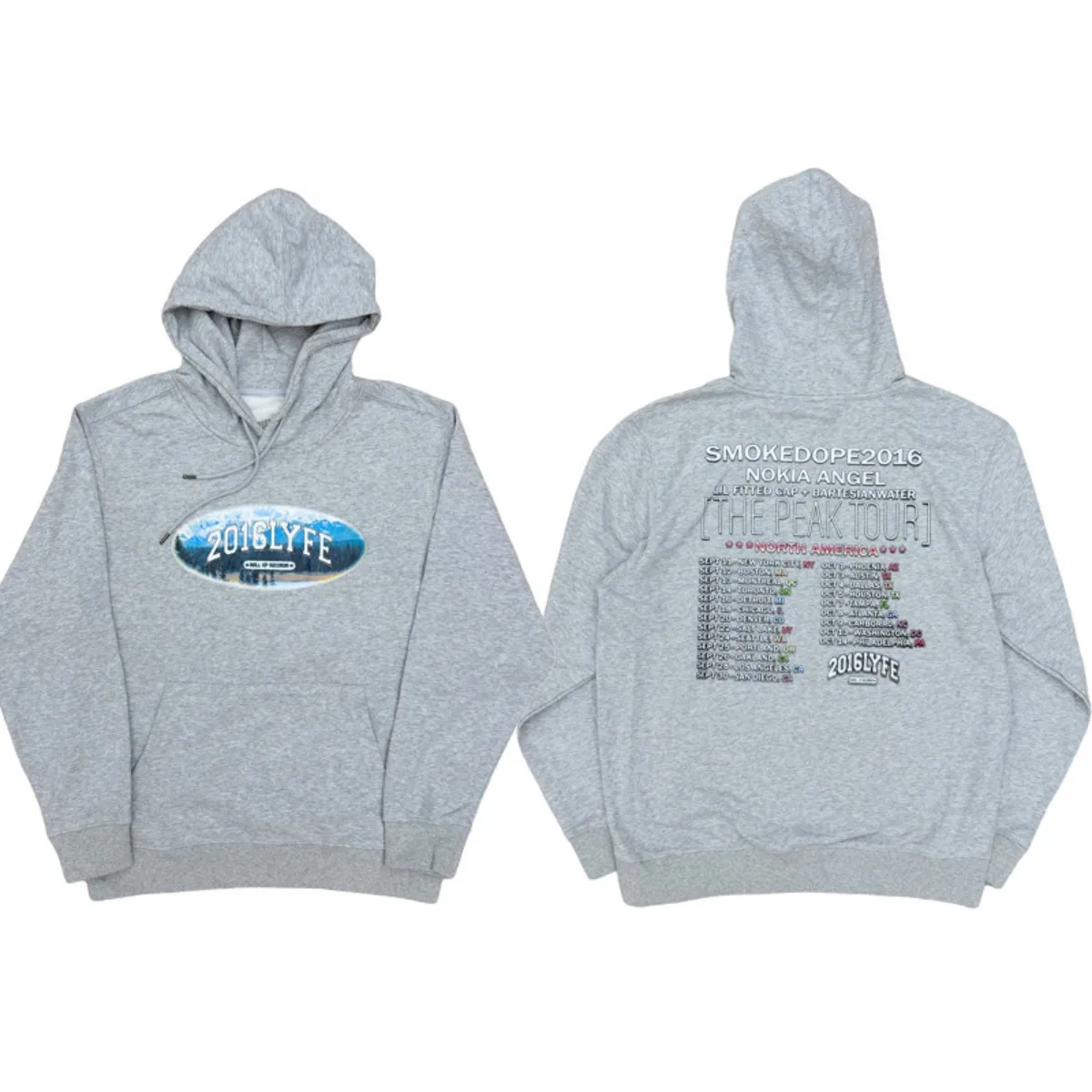 Smokescope 2016 Lyfe Grey Tee Printed Hoodie for Men