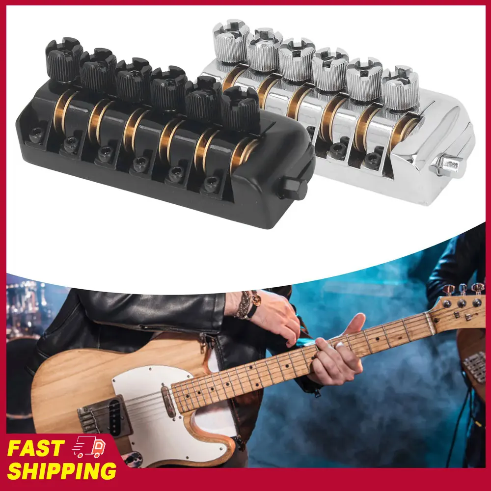 Headless Guitar Bridge Tailpiece 6 String Saddle with Worm Involved String Device Universal Accessories