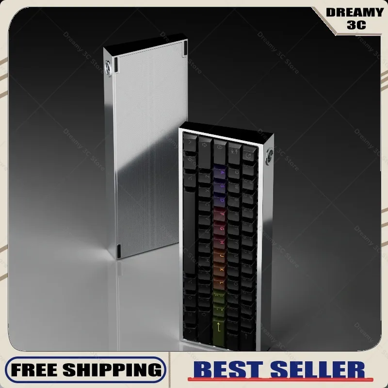 Tofu60 Redux V2 Aluminum Case KBDfans Custom Keyboard Shell Knife Grained GH60 Magnetic Axis Wooting EV63 Accessory CNC Aluminum