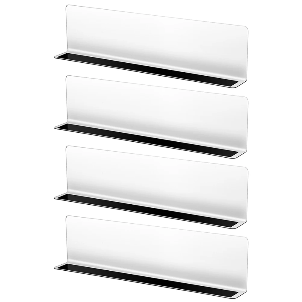 

4Pcs 25Cm L Shaped Magnetic 6Cm PVC Clear Shelf Dividers Retail Storage Closet Dresser ganizer Holders Racks For Wire Shelving