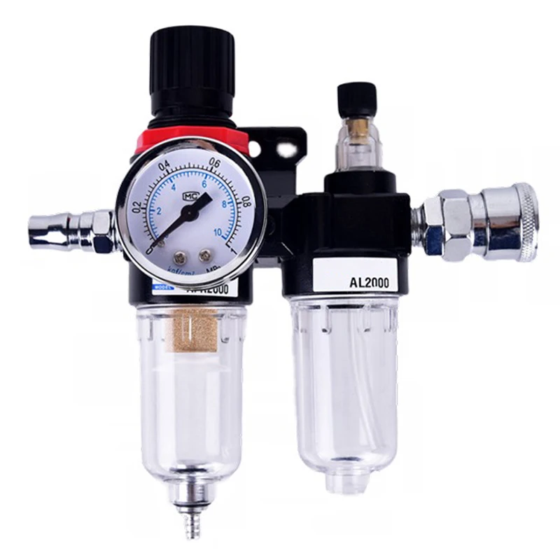 Compresor de aire AFC2000 G1/4, separador de agua y aceite, filtro de aire utilizado para reducir la válvula de presión, regulador AFR2000 + AL2000