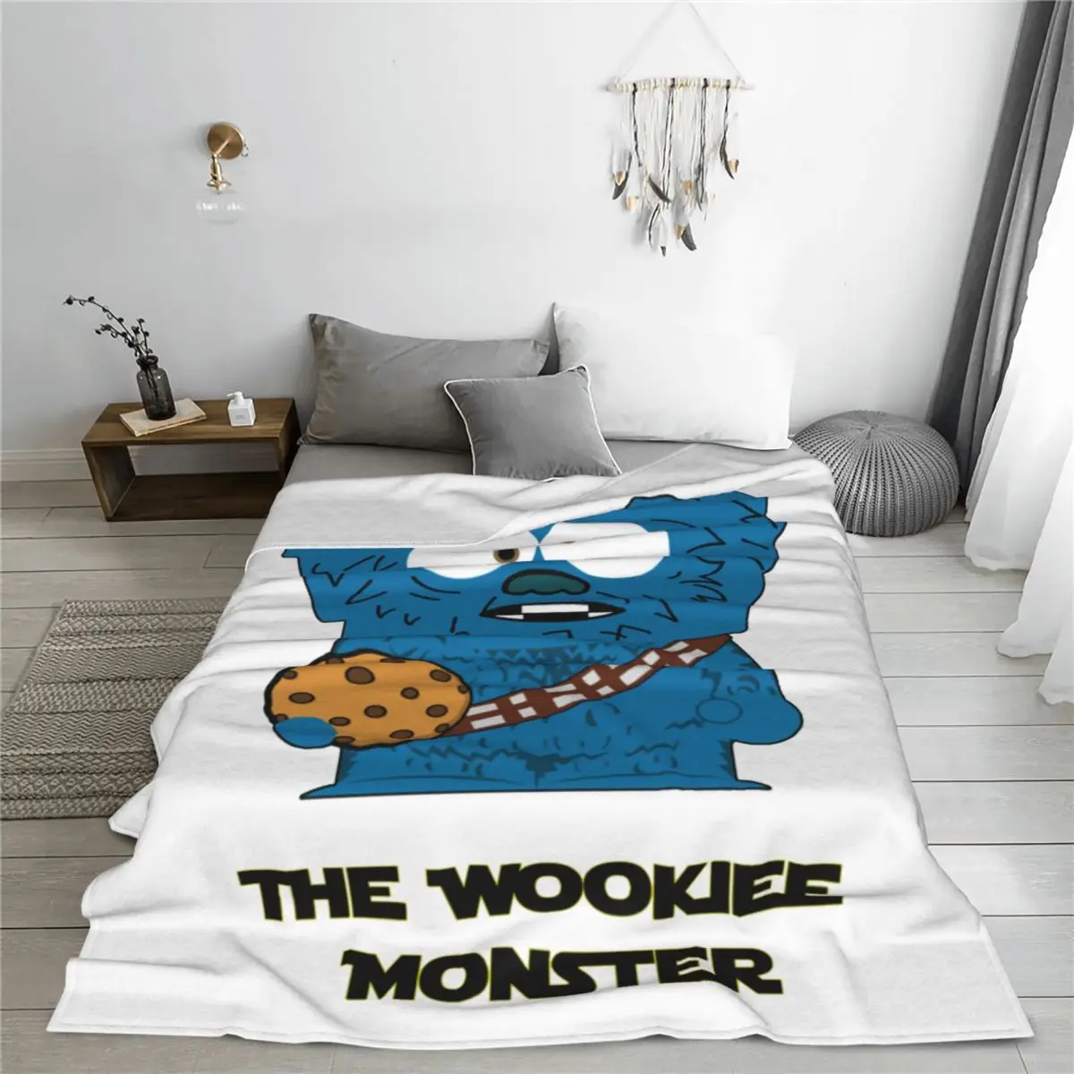 The Wookiee Monster Sesamed Street Blankets Cookie Monster Flannel Breathable Throw Blanket for Chair Covering Sofa All Season