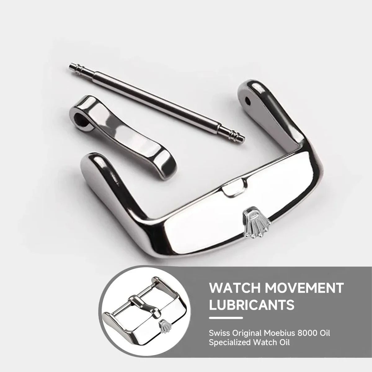 316L Stainless Steel Watch Buckle 14mm 16mm 18mm 20mm Fine Polished Clasp Substitute For Rolex Watch Accessories