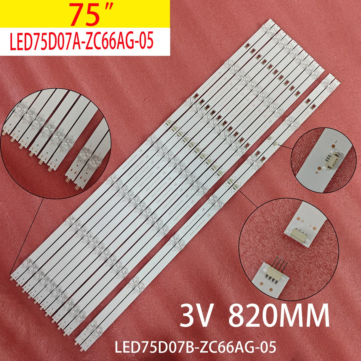 

Светодиодная лента подсветки для телевизора Haier 75 Smart TV S1 Element E4FAA75R ONN 30375007007 Eko K75USW K750USG LED75D07A LED75D07B-ZC66AG-05