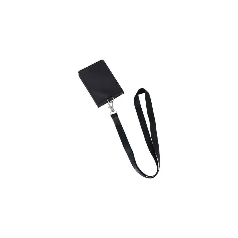 Foldable Men Stationery Neck Strap Coin Purse Business ID Desk Organizer Badge Holder Card Holder with Lanyard Bus Cards Cover