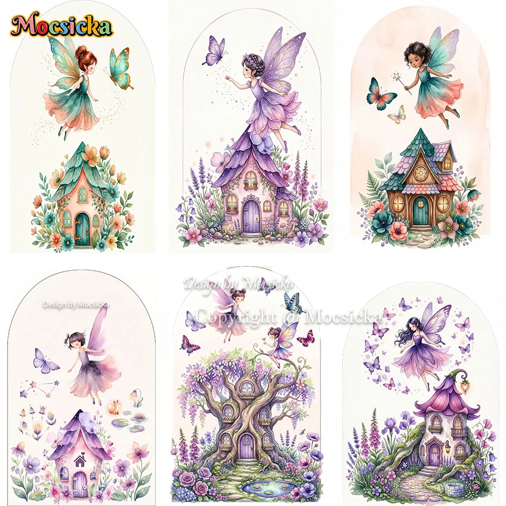 Mocsicka Fairy Butterfly Birthday Arch Cover Backdrop Photography Floral House Background Baby Shower Party Photo Studio Decor