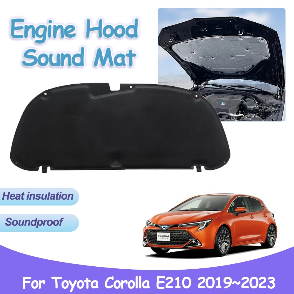 

Колодка звуковой капота двигателя для Toyota Corolla E210 2019 ~ 2023 2020 2021 2022, звукоизоляция и теплоизоляция, хлопковые огнестойкие крышки, аксессуары Soundproop