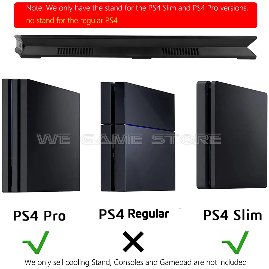 PS4 PRO/SLIM Console de Jogos Suporte Vertical, Cooling Stand, 2 Cooler Fan, Gamepad, Estação de carregamento para Sony Playstation 4 Slim