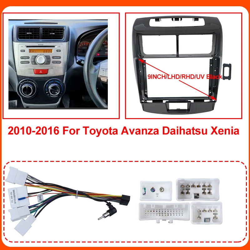 

9 Inch Car Frame Fascia Adapter For TOYOTA Avanza Veloz Daihatsu Xenia 2012-2016 Stereo Panel Dashboard Kit Installation 2 Din