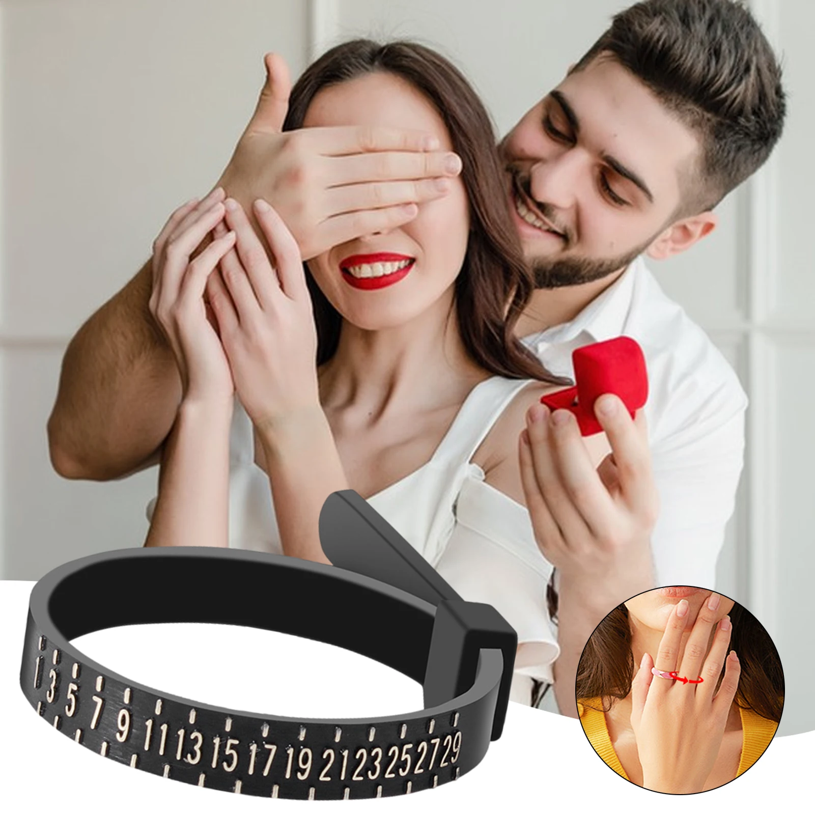 أداة قياس حجم الإصبع، شريط قياس حجم الحلقة، حزام حلقي قابل لإعادة الاستخدام، أداة تحجيم المجوهرات، قياس دقيق، لون عشوائي