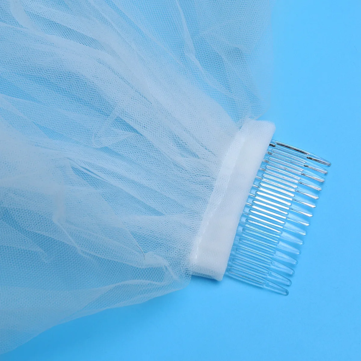 

Elegant Lace Flower Head Veil Creamy White Short Bridal Wedding Accessory Easy to Attach Double Layer Hair Comb